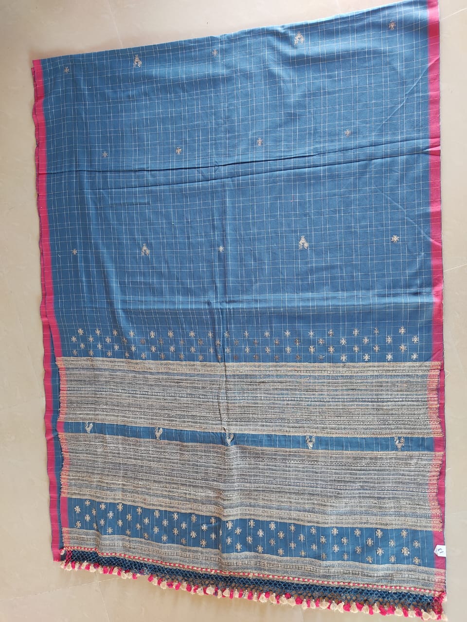 Handwoven Extra Weft Tasar Silk & Cotton Saree